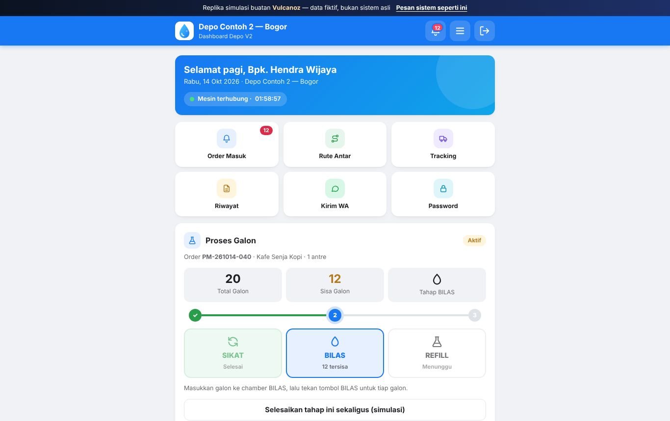 Tampilan Aplikasi Depo (PWA) β Replika simulasi Β· aplikasi mitra depo