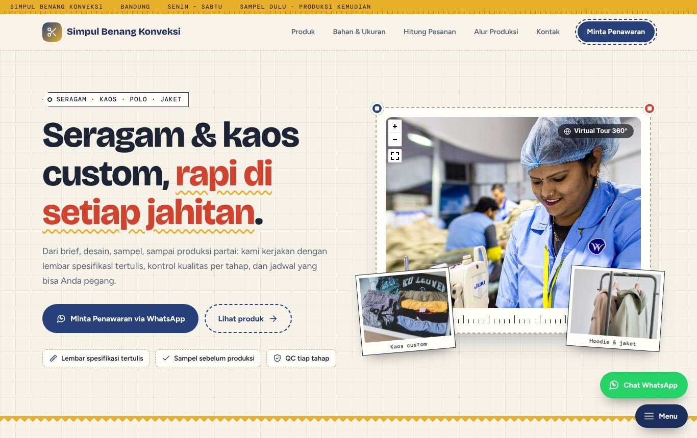 Contoh konveksi — Simpul Benang Konveksi