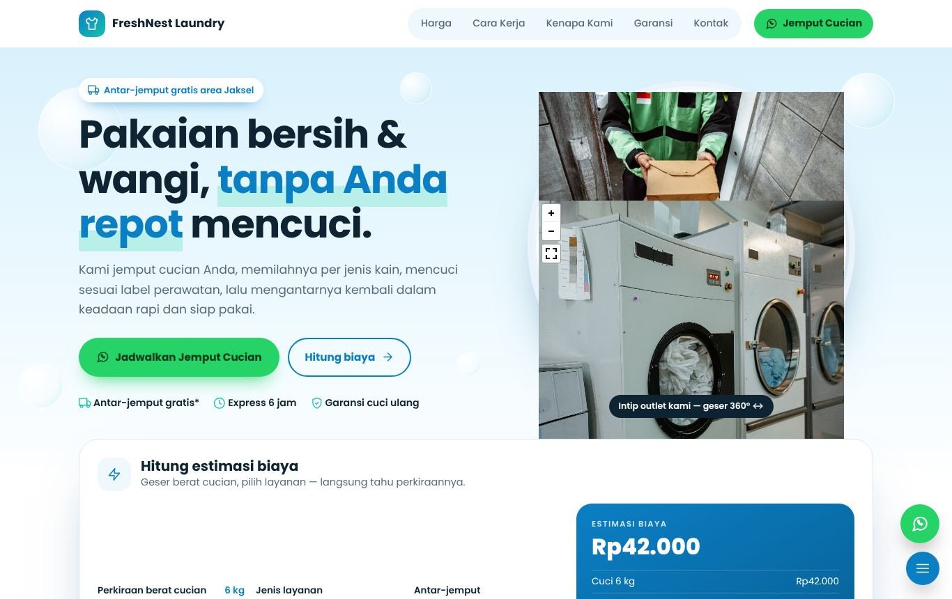 Contoh laundry — FreshNest Laundry