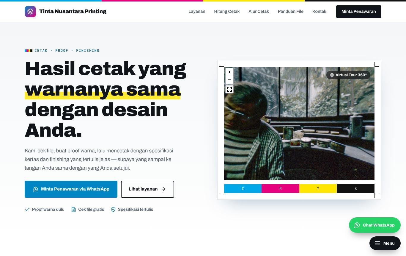 Contoh percetakan — Tinta Nusantara Printing