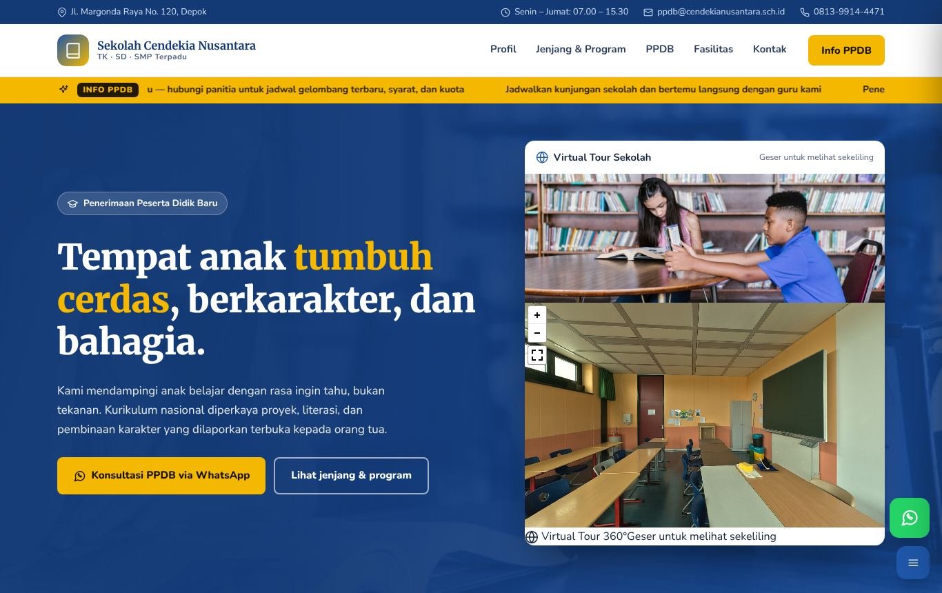 Contoh sekolah — Sekolah Cendekia Nusantara