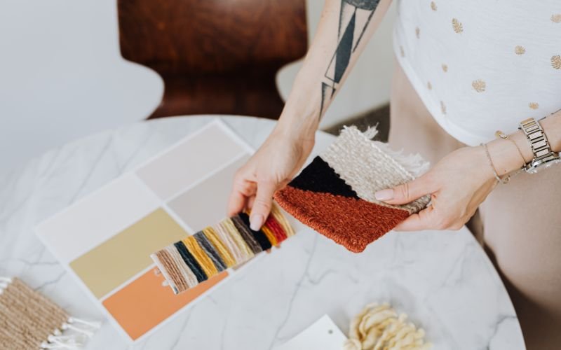 Contoh material dan palet warna interior